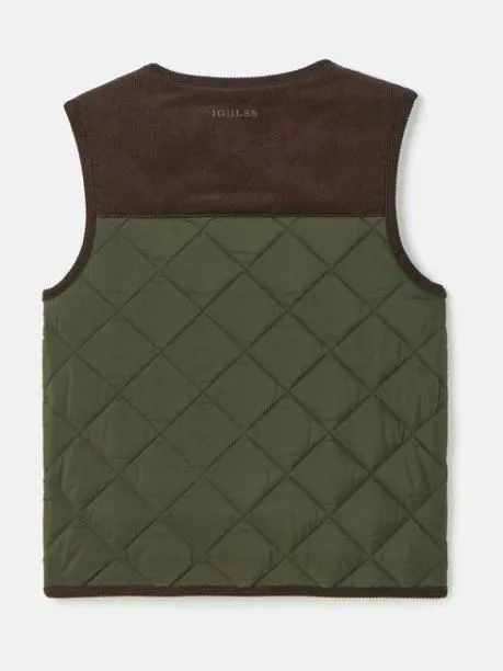 Coats and Jackets Boys Joules Khaki Green Quilted Gilet