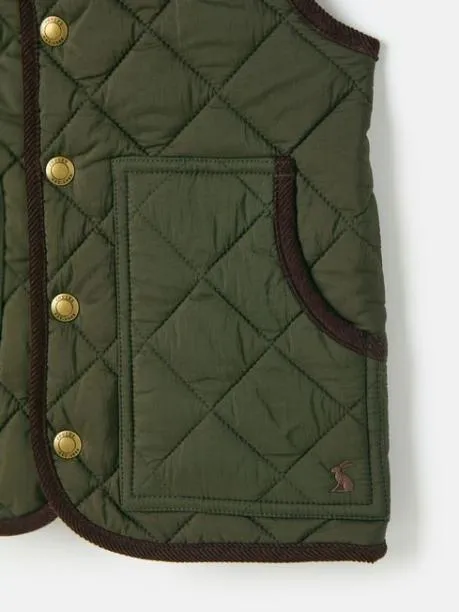 Coats and Jackets Boys Joules Khaki Green Quilted Gilet