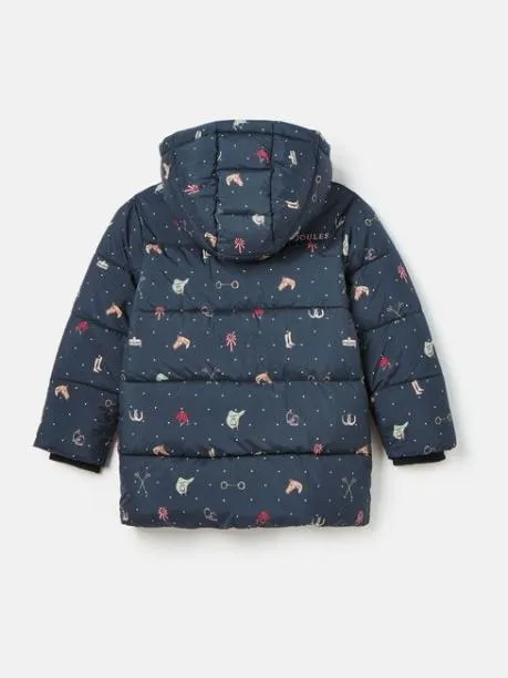 Coats and Jackets Girls Joules Blue Print Showerproof Coat