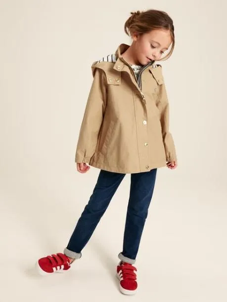 Coats and Jackets Girls Joules Stone Lightweight Waterproof Raincoat With Hood