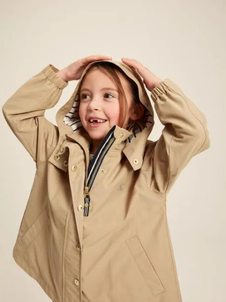 Coats and Jackets Girls Joules Stone Lightweight Waterproof Raincoat With Hood