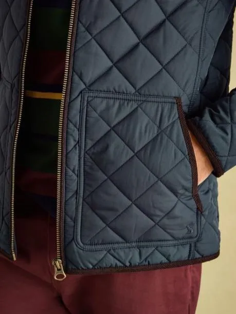 Coats and Jackets Men Joules Navy Blue Diamond Quilted Jacket