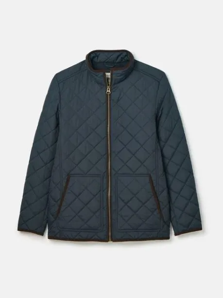 Coats and Jackets Men Joules Navy Blue Diamond Quilted Jacket