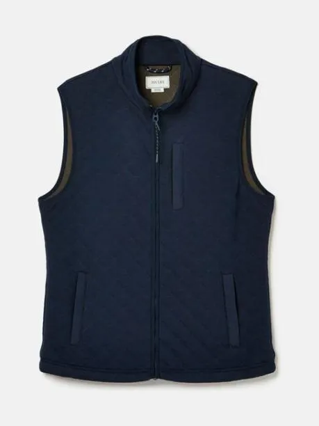 Coats and Jackets Men Joules Navy Quilted Jersey Gilet
