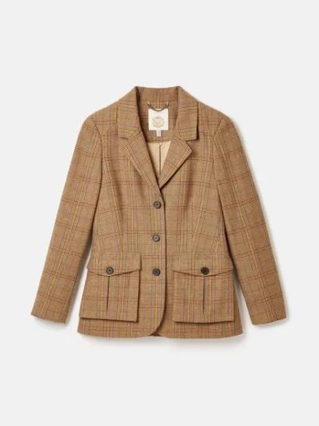 Coats and Jackets Women Joules Check Tweed Suit Blazer