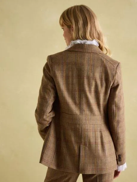 Coats and Jackets Women Joules Check Tweed Suit Blazer