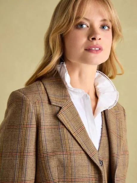 Coats and Jackets Women Joules Check Tweed Suit Blazer