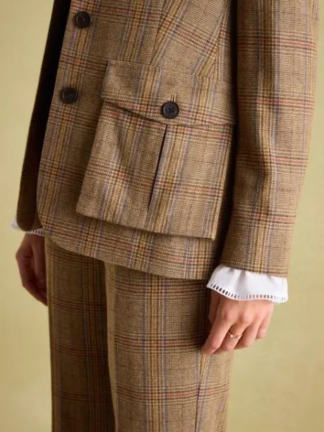 Coats and Jackets Women Joules Check Tweed Suit Blazer