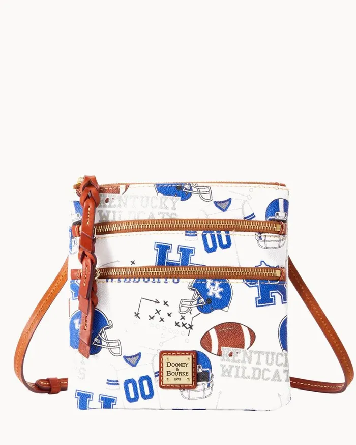 Collegiate University Of Kentucky North South Triple Zip Crossbody U Of Kentucky Women Dooney and Bourke Crossbodies