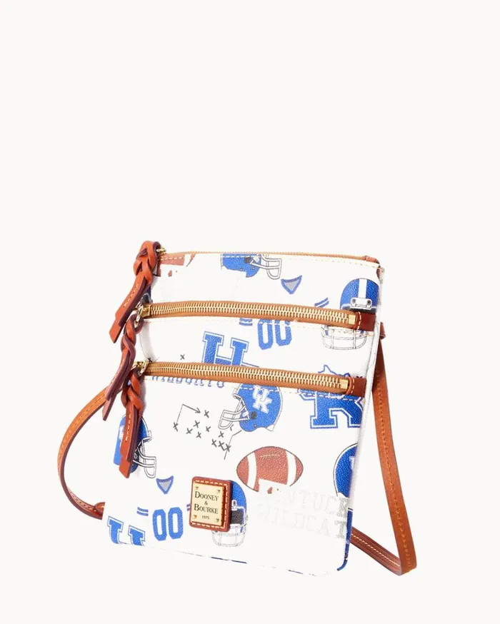 Collegiate University Of Kentucky North South Triple Zip Crossbody U Of Kentucky Women Dooney and Bourke Crossbodies Collegiate University Of Kentucky North South Triple Zip Crossbody U Of Kentucky Women Dooney and Bourke Crossbodies