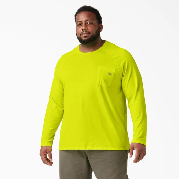 Cooling Long Sleeve Pocket TShirt Bright Yellow Bright Yellow bwd Men Dickies Hi Vis Cooling Long Sleeve Pocket TShirt Bright Yellow Bright Yellow bwd Men Dickies Hi Vis