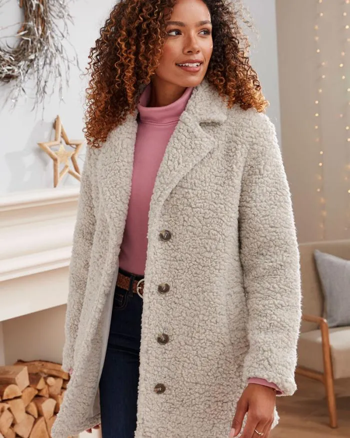 Cotton Traders Coats and Jackets Borg Coat 8211 Women