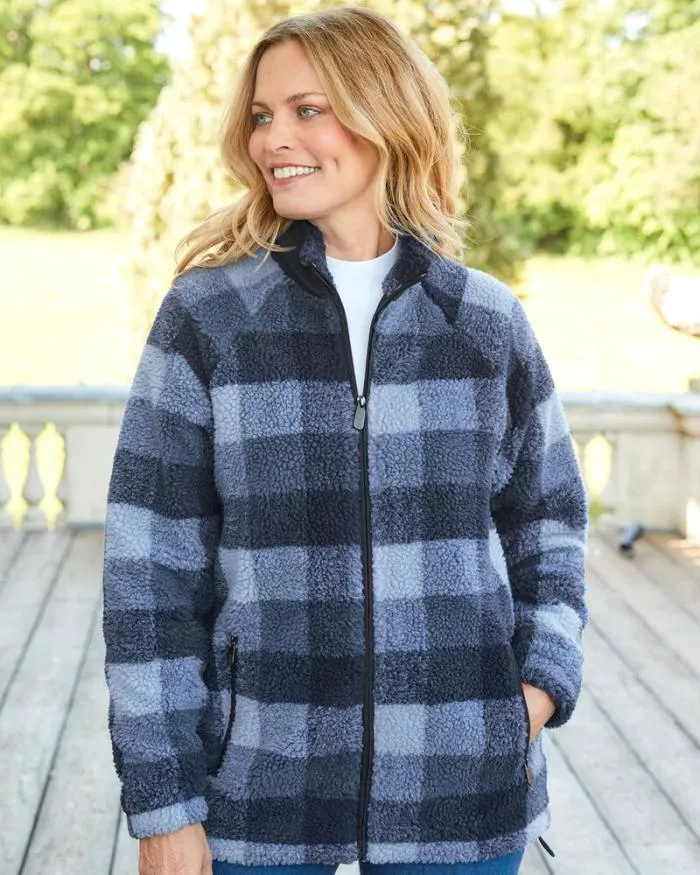 Cotton Traders Coats and Jackets Check Sherpa Fleece Jacket 8211 WomenMenUnisex Cotton Traders Coats and Jackets Check Sherpa Fleece Jacket 8211 WomenMenUnisex