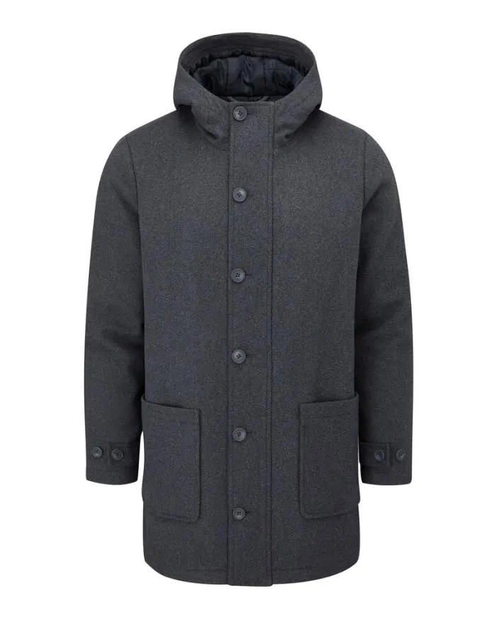 Cotton Traders Coats and Jackets WoolLook Hooded Coat 8211 WomenMenUnisex