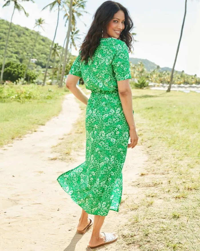 Cotton Traders Dresses Elasticated TieWaist Maxi Dress 8211 Women