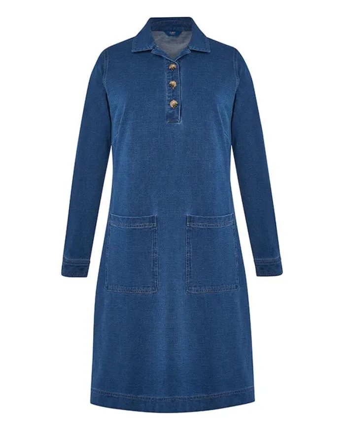 Cotton Traders Dresses Madison Jersey Denim Dress 8211 Grey 8211 Women