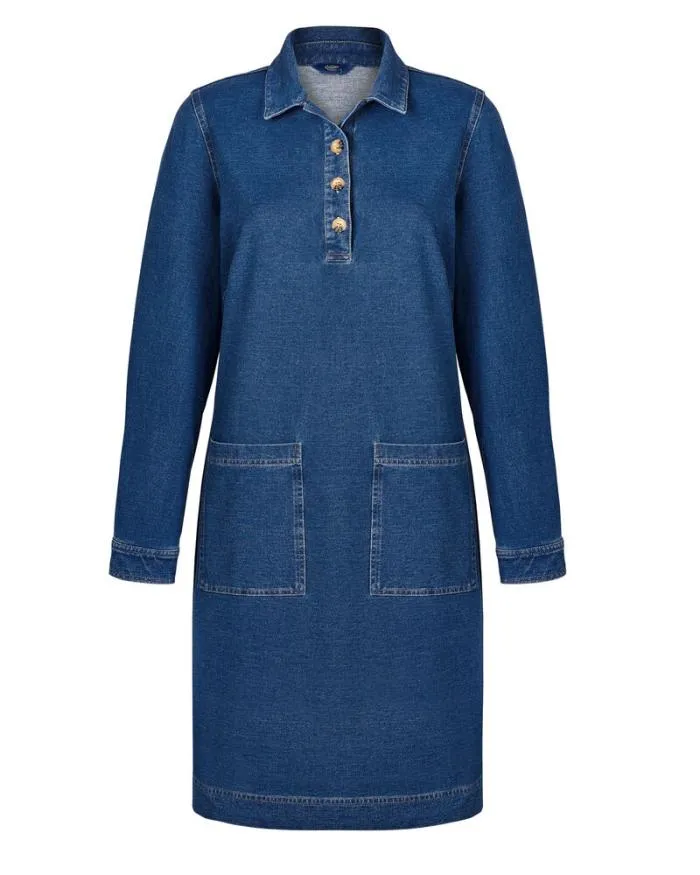Cotton Traders Dresses Madison Jersey Denim Dress 8211 Grey 8211 Women
