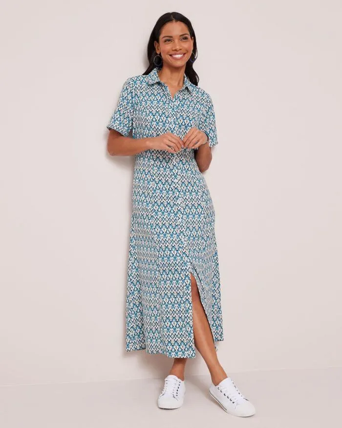 Cotton Traders Dresses Maxi Printed Shirt Dress 8211 Women