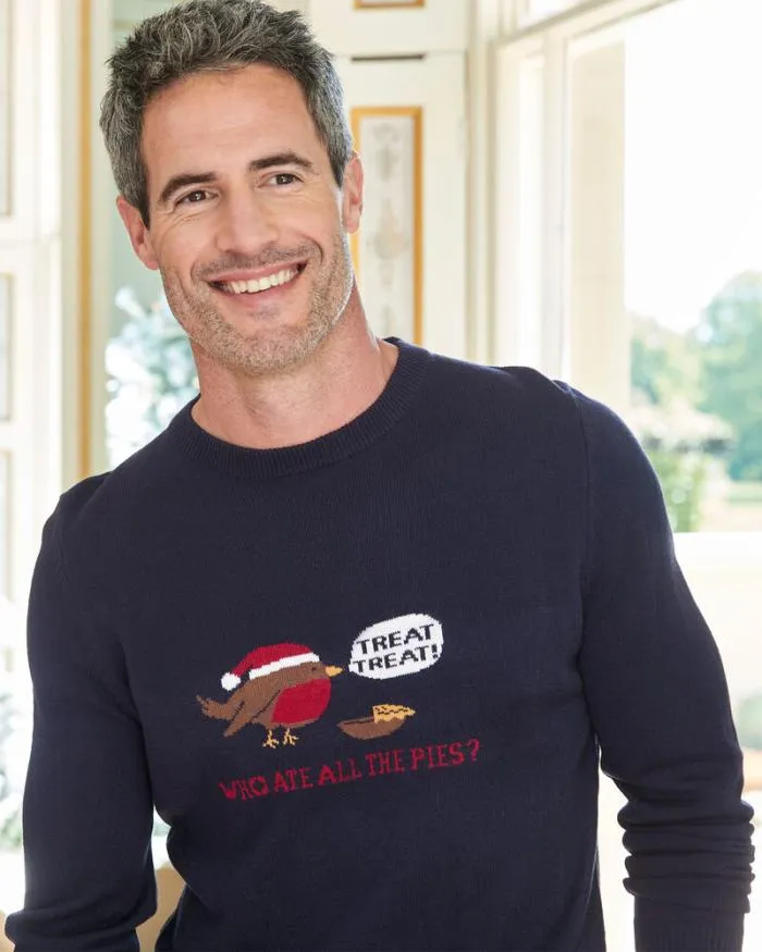 Cotton Traders Knitwear Christmas Crew Neck Jumper 8211 Men