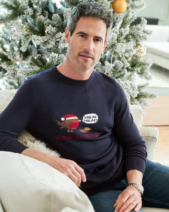 Cotton Traders Knitwear Christmas Crew Neck Jumper 8211 Men