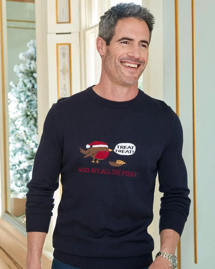 Cotton Traders Knitwear Christmas Crew Neck Jumper 8211 Men