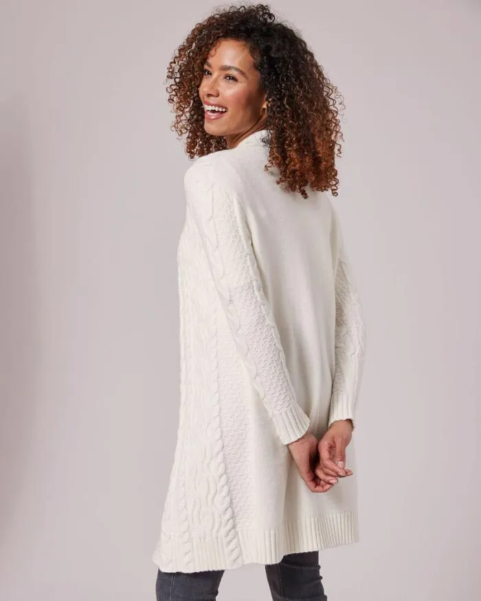 Cotton Traders Knitwear Longline Cable Cardigan 8211 Women