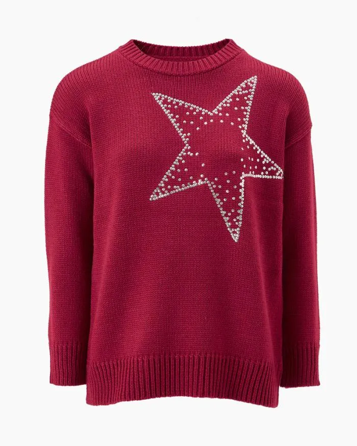 Cotton Traders Knitwear StarStudded Embellished Jumper 8211 Women