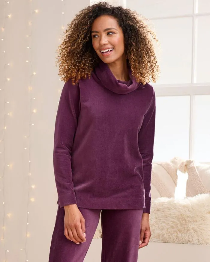 Cotton Traders Loungewear Jersey Cord Stretch Cowl Neck Top 8211 Women