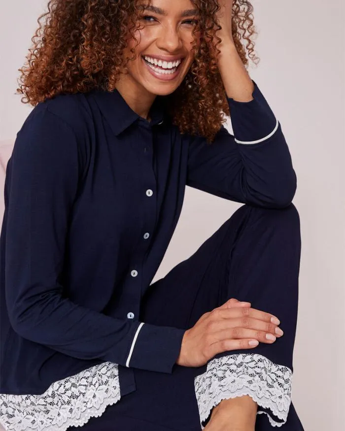 Cotton Traders Nightwear Lace Trim Nightshirt 8211 Women