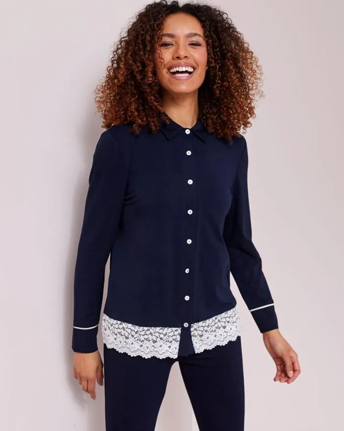 Cotton Traders Nightwear Lace Trim Nightshirt 8211 Women