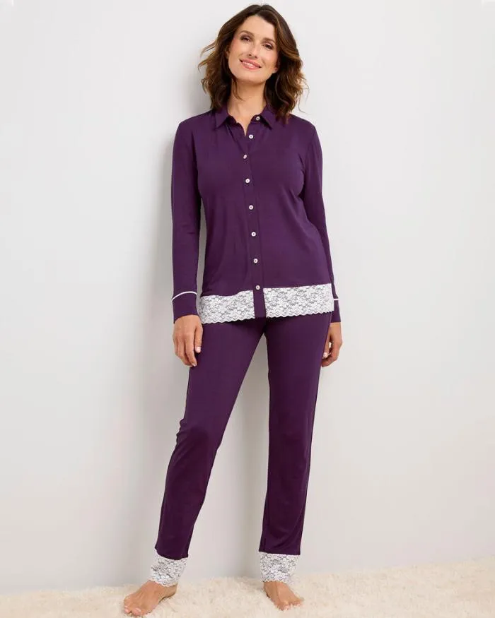 Cotton Traders Nightwear Lace Trim Nightshirt 8211 Women
