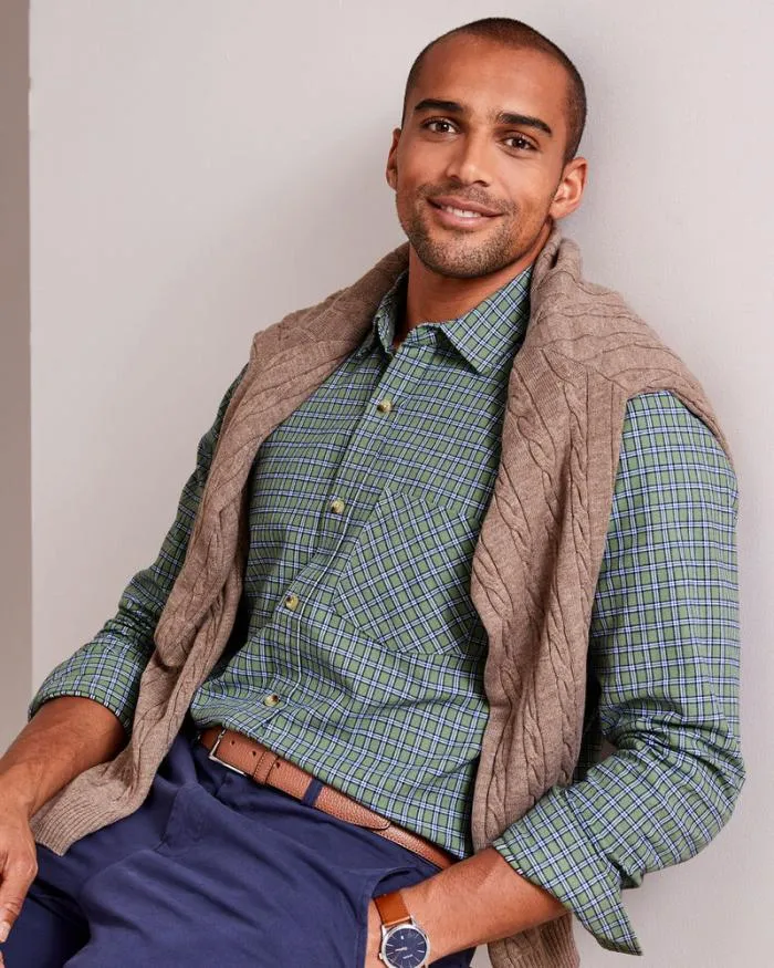 Cotton Traders Shirts Long Sleeve Cotton Twill Check Shirt 8211 Men