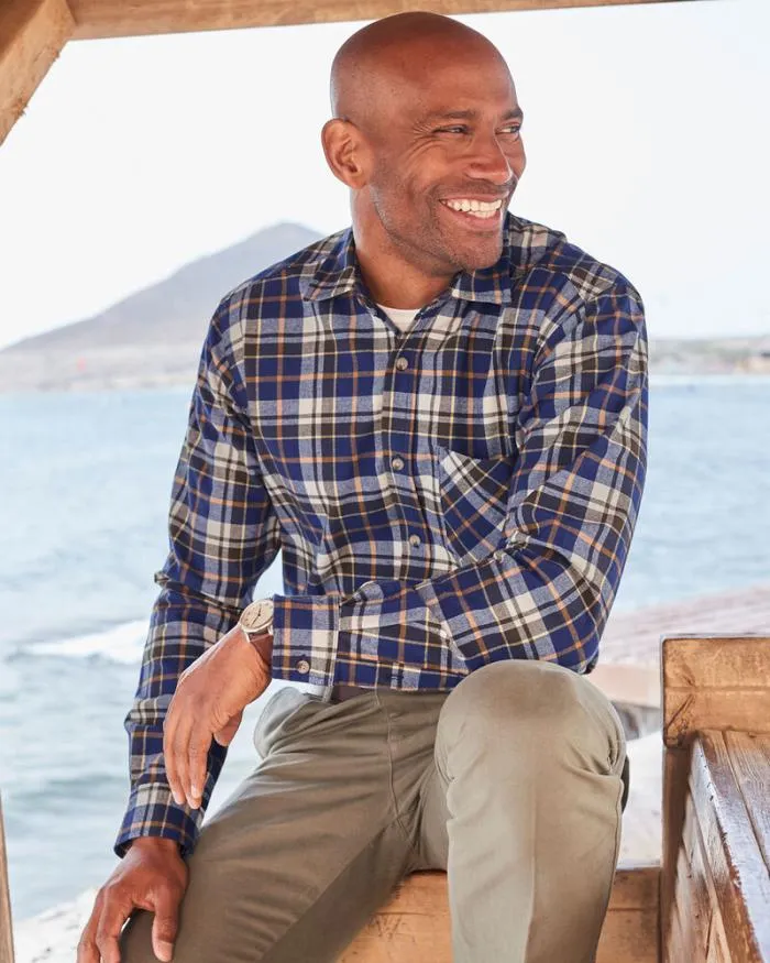 Cotton Traders Shirts Long Sleeve Cotton Twill Check Shirt 8211 Men