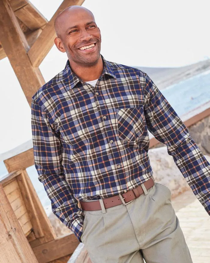 Cotton Traders Shirts Long Sleeve Cotton Twill Check Shirt 8211 Men