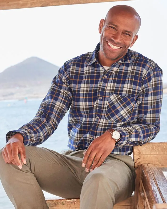 Cotton Traders Shirts Long Sleeve Cotton Twill Check Shirt 8211 Men