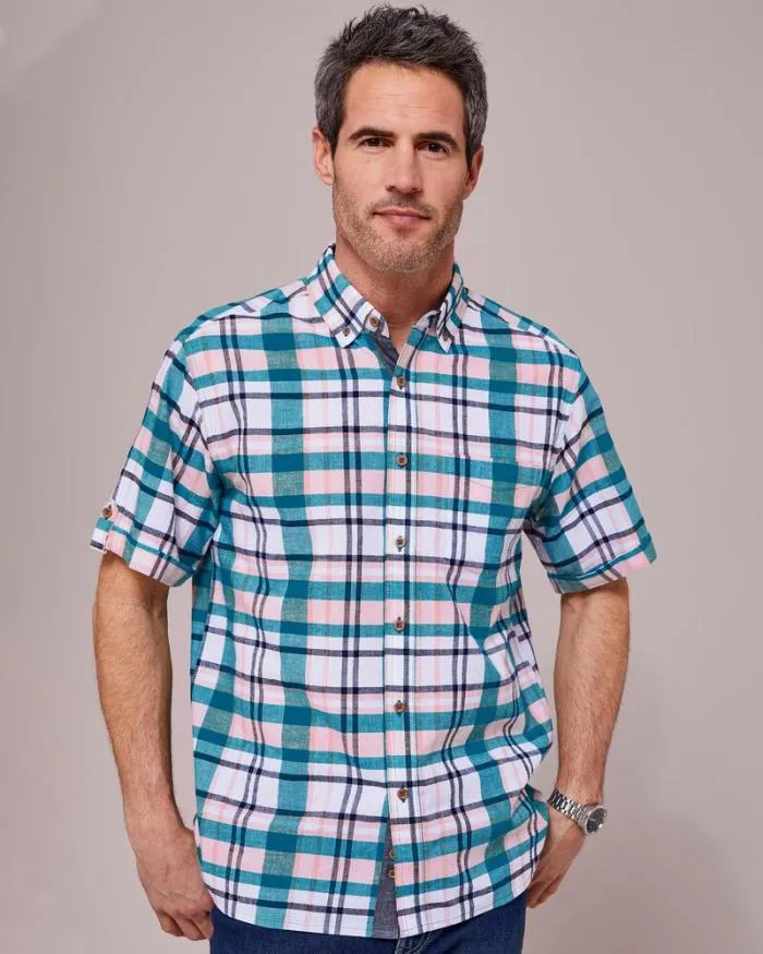 Cotton Traders Shirts Short Sleeve Madras Shirt 8211 Men