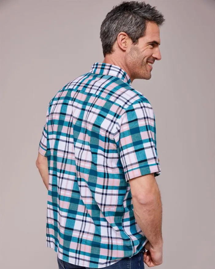 Cotton Traders Shirts Short Sleeve Madras Shirt 8211 Men