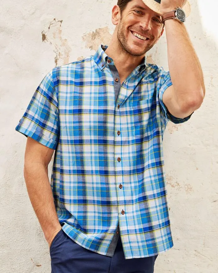 Cotton Traders Shirts Short Sleeve Madras Shirt 8211 Men