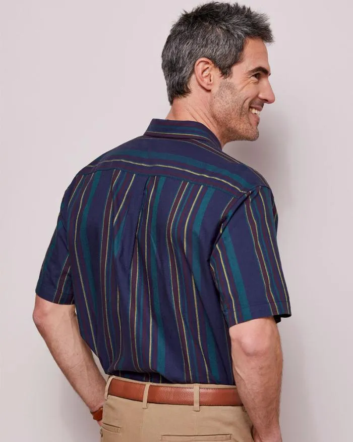 Cotton Traders Shirts Short Sleeve Patterned Oxford Shirt 8211 Men
