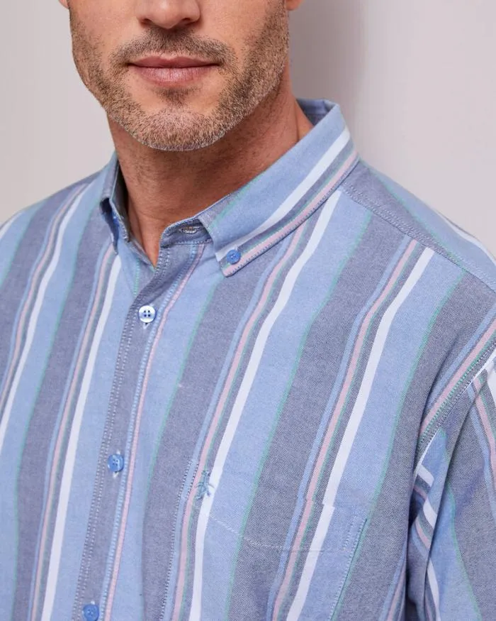 Cotton Traders Shirts Short Sleeve Patterned Oxford Shirt 8211 Men