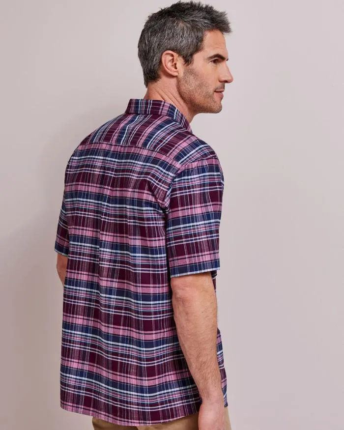 Cotton Traders Shirts Short Sleeve Patterned Oxford Shirt 8211 Men