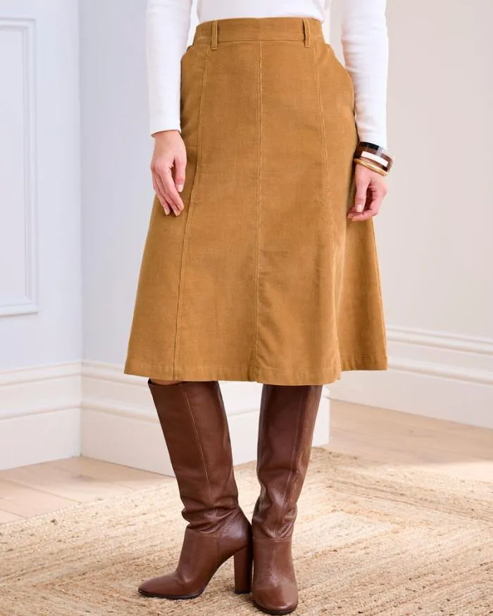 Cotton Traders Skirts Cotton Cord Midi Skirt 8211 Women