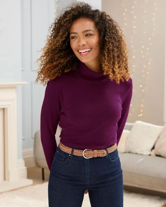 Cotton Traders Tops and TShirts CosyUp Long Sleeve Roll Neck Top 8211 Women
