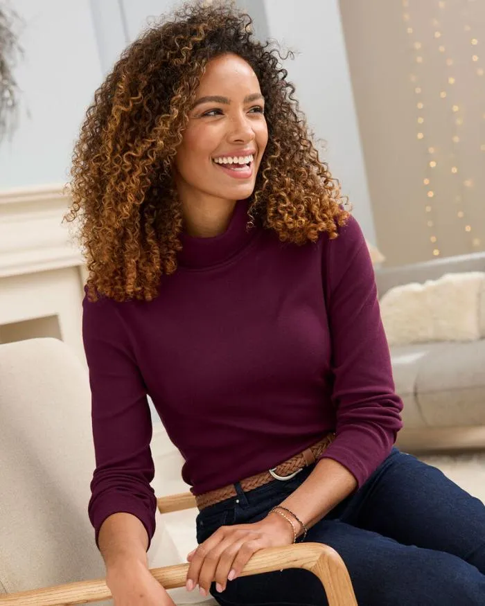 Cotton Traders Tops and TShirts CosyUp Long Sleeve Roll Neck Top 8211 Women