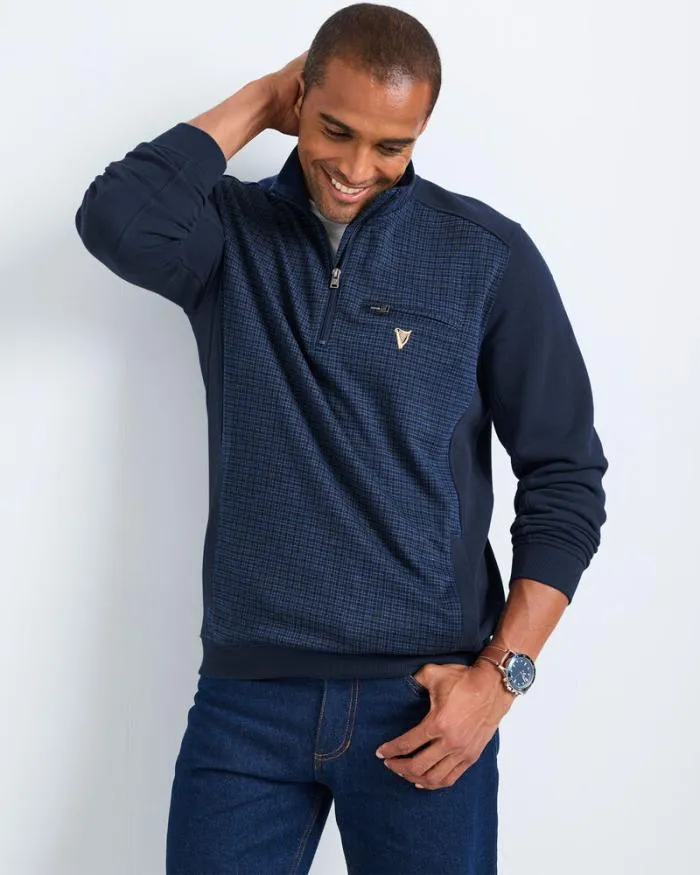 Cotton Traders Tops and TShirts Guinness Panelled Half Zip Top 8211 Men