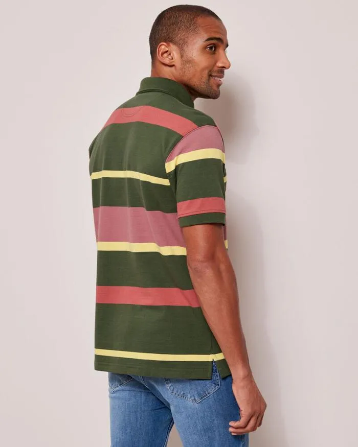 Cotton Traders Tops and TShirts Short Sleeve Stripe Polo Shirt 8211 Men