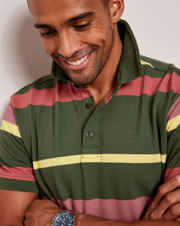 Cotton Traders Tops and TShirts Short Sleeve Stripe Polo Shirt 8211 Men