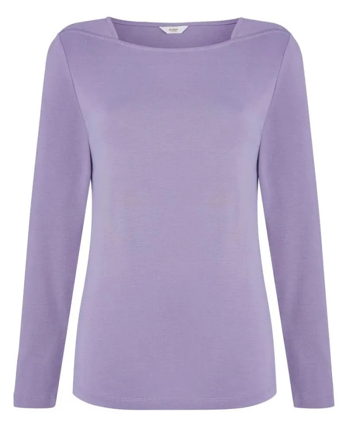 Cotton Traders Tops and TShirts Wrinkle Free Long Sleeve Square Neck Jersey Top 8211 Women
