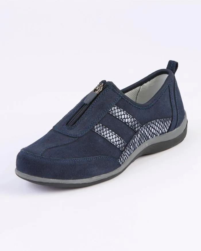 Cotton Traders Trainers Suede Animal Print Leisure Flex Trainers 8211 Women