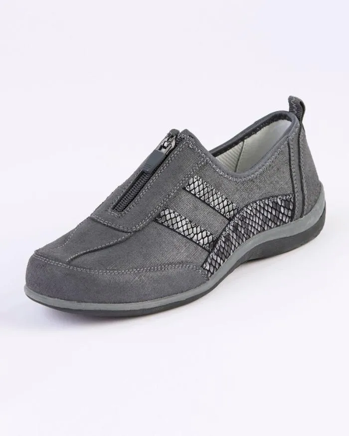 Cotton Traders Trainers Suede Animal Print Leisure Flex Trainers 8211 Women